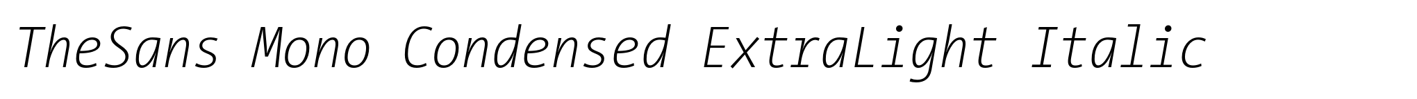 TheSans Mono Condensed ExtraLight Italic image
